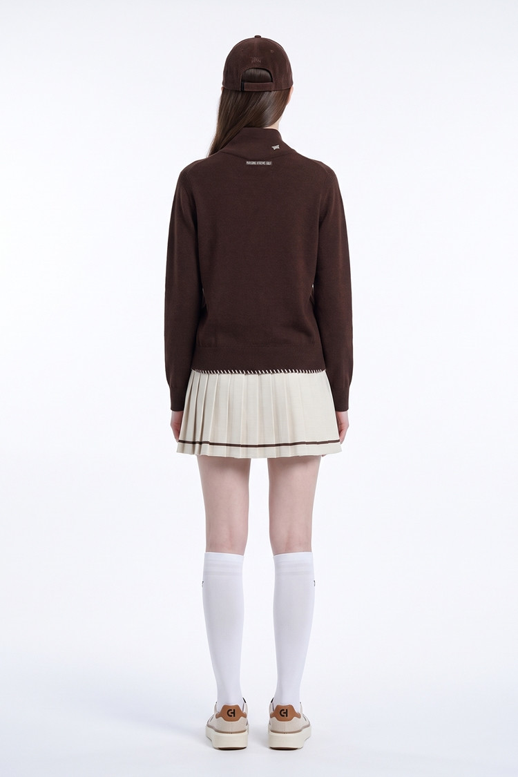 WOMEN CASHMERE SWEATER PKFCW410987 BROWN 상품 이미지 1