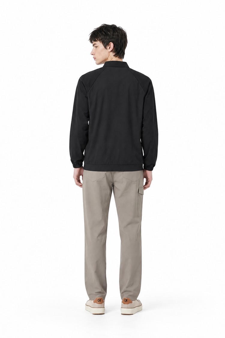 MEN WOVEN COLLAR LONG SLEEVE PKFPM210721 BLACK 상품 이미지3
