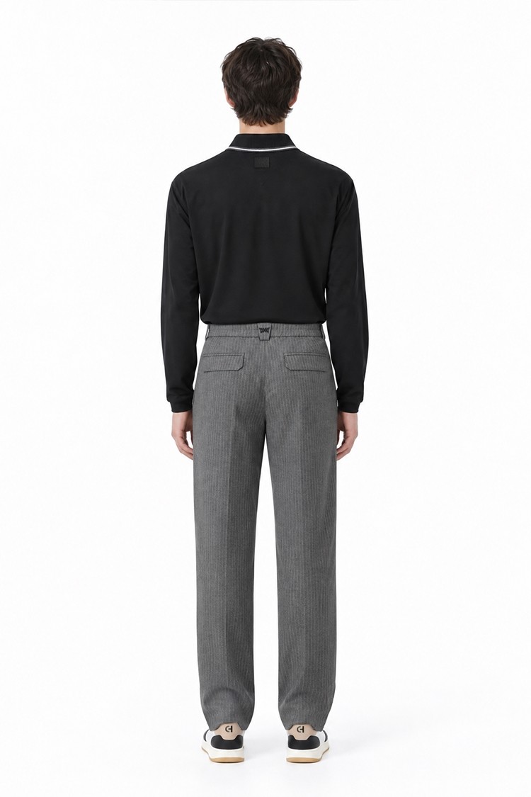 MEN KNITTED NECK COLLAR LONG SLEEVE PKFPM210921 BLACK 상품 이미지 1