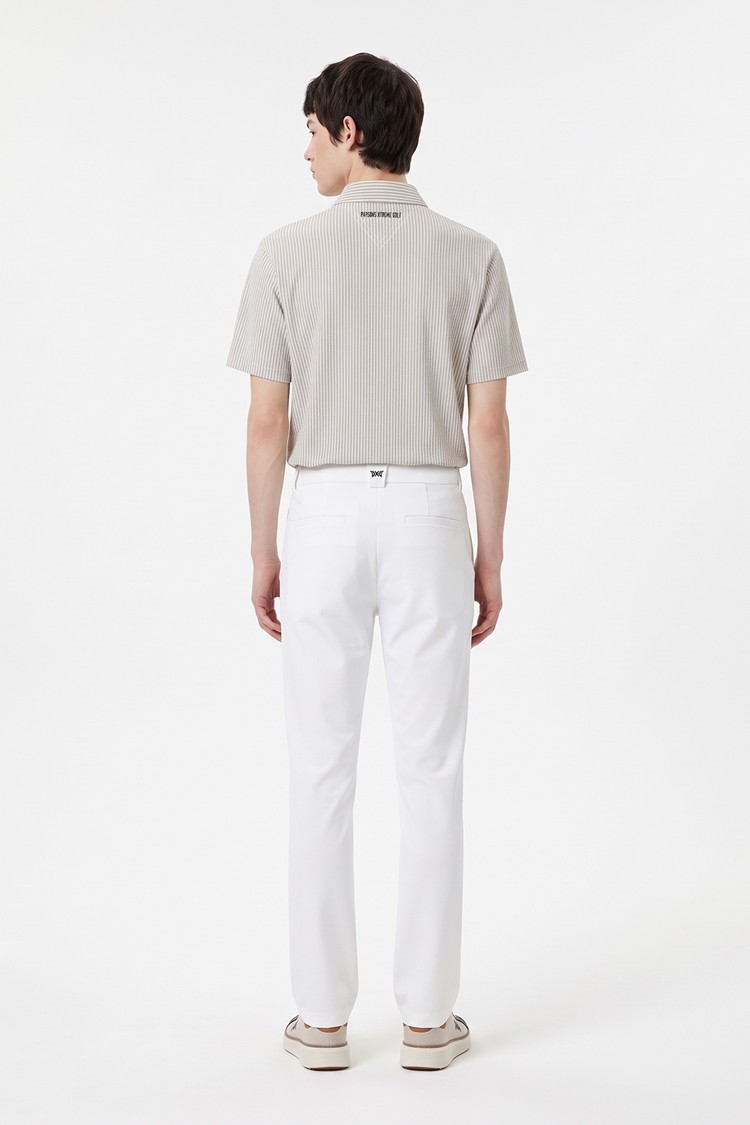 MEN STRIPE PATTERN COLLAR SHORT SLEEVE PKFPM220305 BEIGE 상품 이미지 1