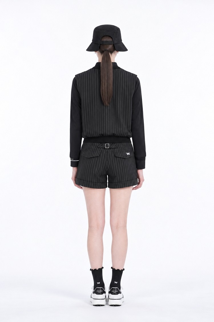 WOMEN STRIPED VEST PKFPW130321 BLACK 상품 이미지3