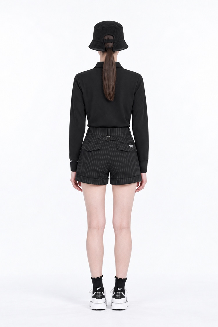 WOMEN BASIC COLLAR LONG SLEEVE PKFPW210421 BLACK 상품 이미지 1
