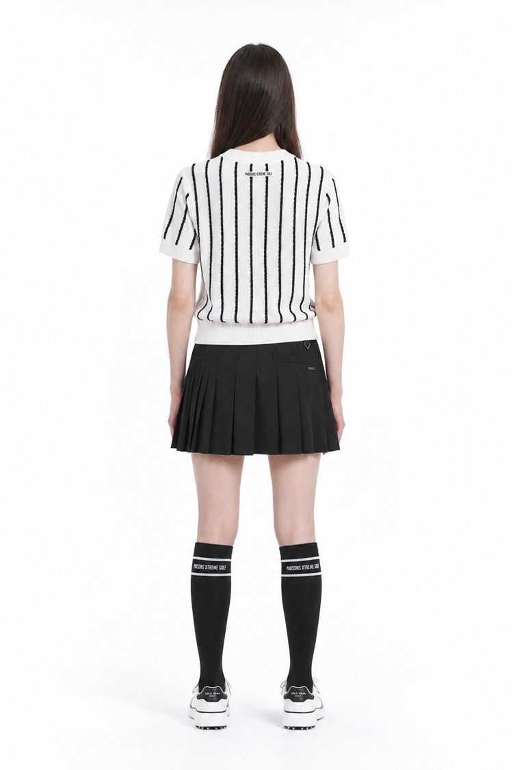 WOMEN SHORT-SLEEVE SWEATER PKFPW410101 WHITE 상품 이미지 1