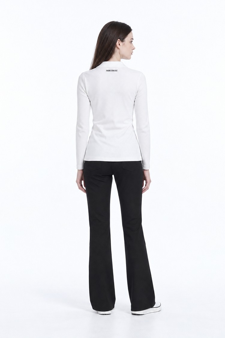 WOMEN RIBBED COLLAR SWEATER PKFPW410501 WHITE 상품 이미지 1