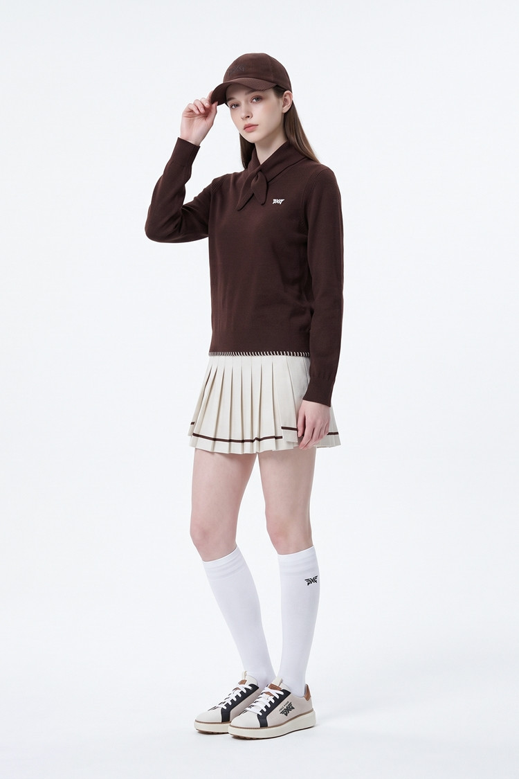 WOMEN CASHMERE SWEATER PKFCW410987 BROWN 상품 이미지 1