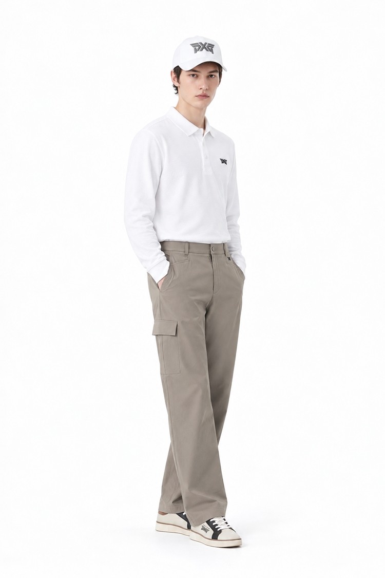 MEN TEXTURED COLLAR LONG SLEEVE PKFPM210501 WHITE 상품 이미지 1