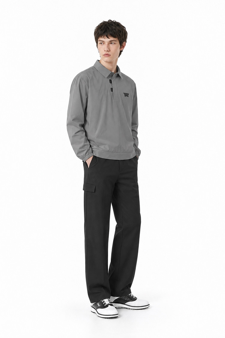 MEN WOVEN COLLAR LONG SLEEVE PKFPM210713 D/GREY 상품 이미지4