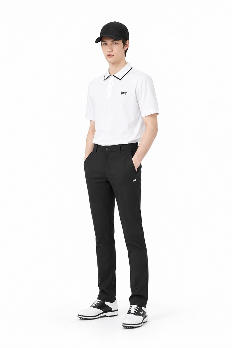 MEN ONE POINT COLLAR SHORT SLEEVE PKFPM220201 WHITE 상품 이미지 1
