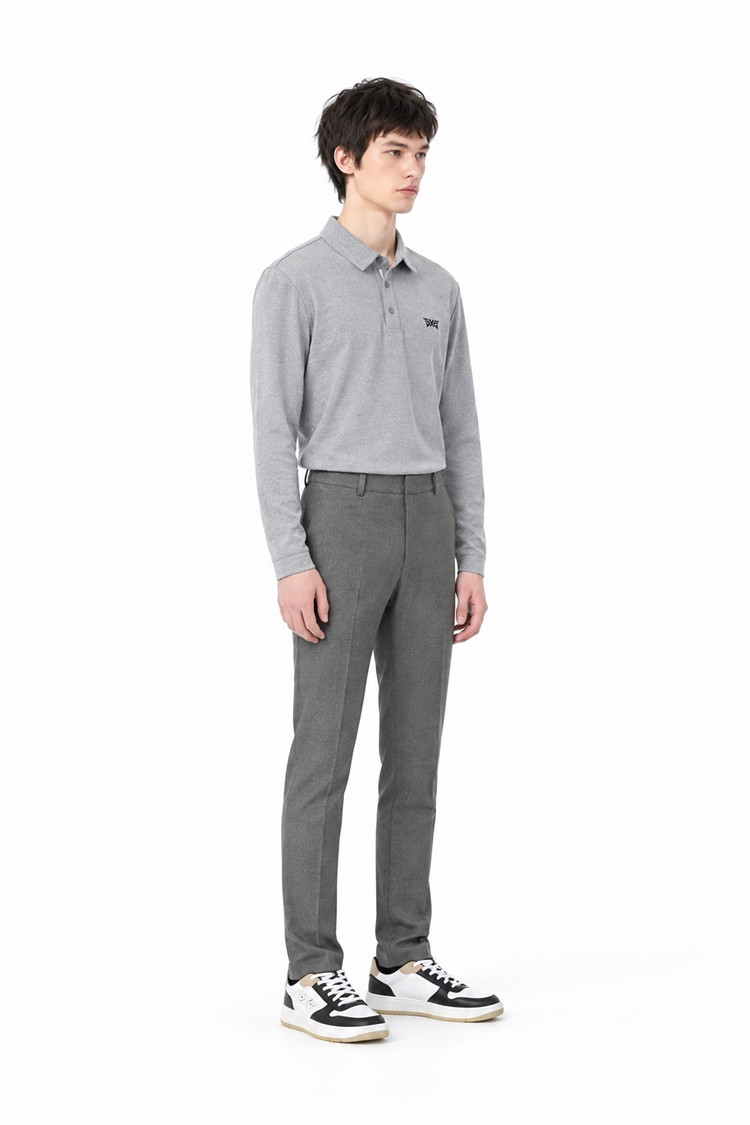 MEN WOOL STANDARD FIT PANTS PKFPM511012 M/GREY 상품 이미지 1