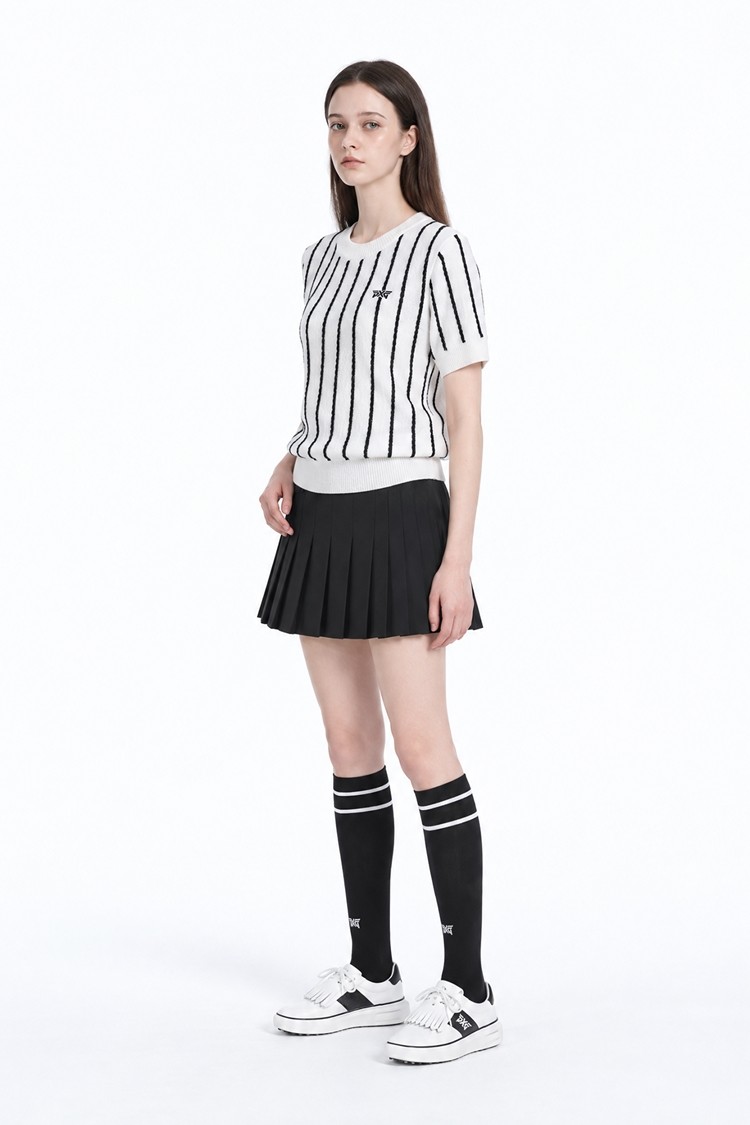 WOMEN SHORT-SLEEVE SWEATER PKFPW410101 WHITE 상품 이미지 1