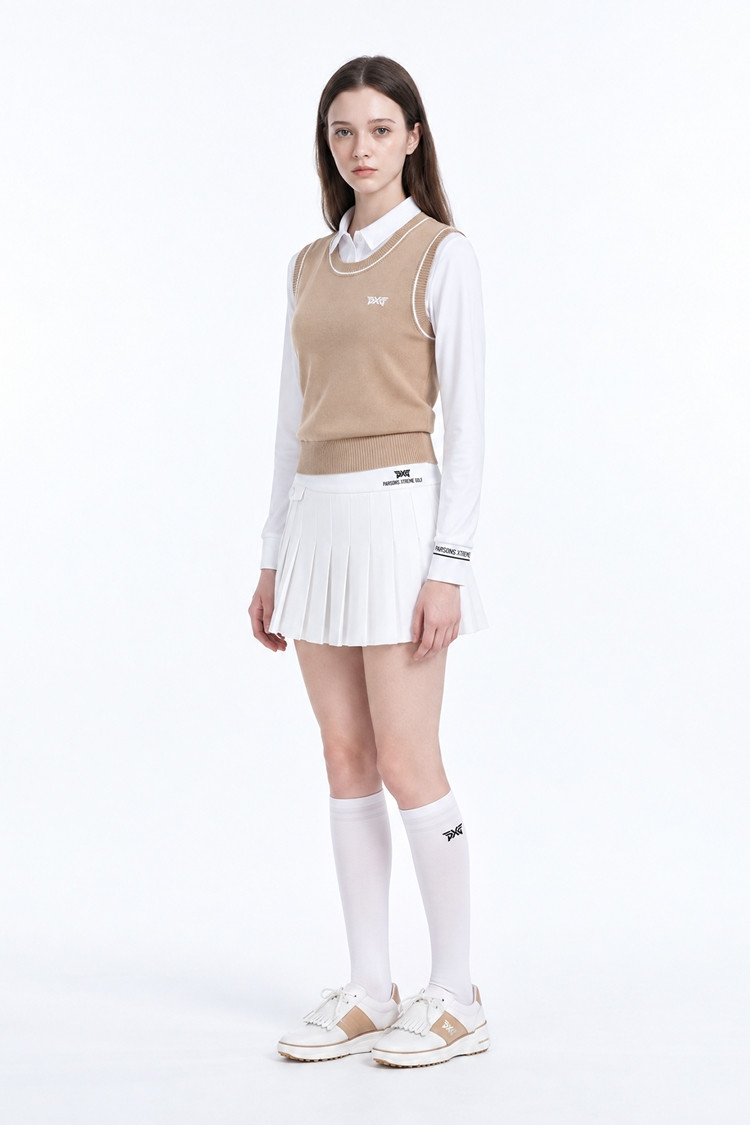 WOMEN BASIC SWEATER VEST PKFPW420305 BEIGE 상품 이미지 1