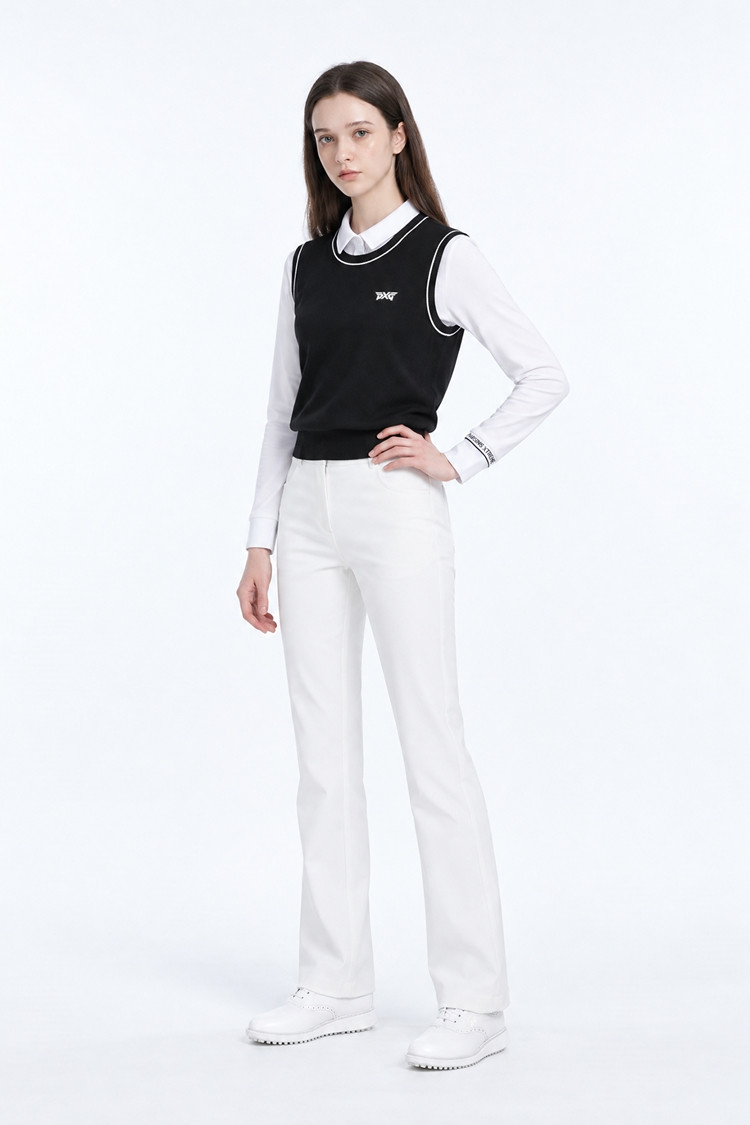 WOMEN BASIC SWEATER VEST PKFPW420321 BLACK 상품 이미지 1