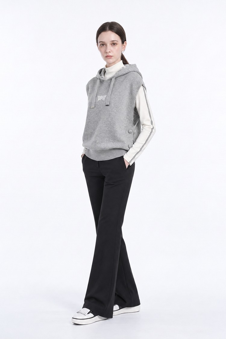 WOMEN HOODED KNIT VEST PKFPW420712 M/GREY 상품 이미지 1