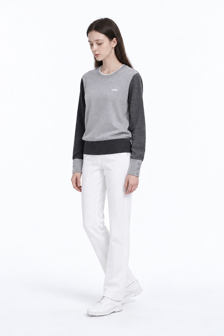WOMEN SLIM FIT PANTS PKFPW510201 WHITE 상품 이미지 1