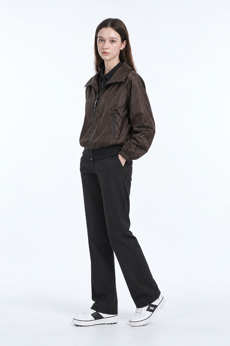 WOMEN SLIM FIT PANTS PKFPW510221 BLACK 상품 이미지 1