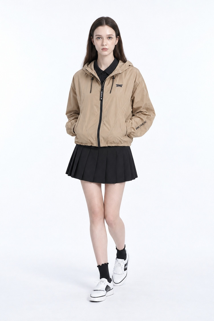 WOMEN ESHORT SLEEVEENTIAL HOOD JACKET PKFPW610205 BEIGE 상품 이미지4