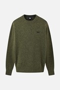 MEN TWO-TONE TEXTURED ROUND NECK SWEATER PKFCM410808 MOSS GREEN 상품 이미지