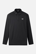 MEN TEXTURED COLLAR LONG SLEEVE PKFPM210521 BLACK 상품 이미지