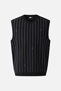MEN STRIPE PATTERN SWEATER VEST PKFPM420321 BLACK 상품 이미지