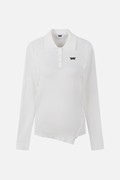 WOMEN RIBBED COLLAR SWEATER PKFPW410501 WHITE 상품 이미지