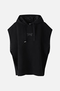 WOMEN HOODED KNIT VEST PKFPW420721 BLACK 상품 이미지