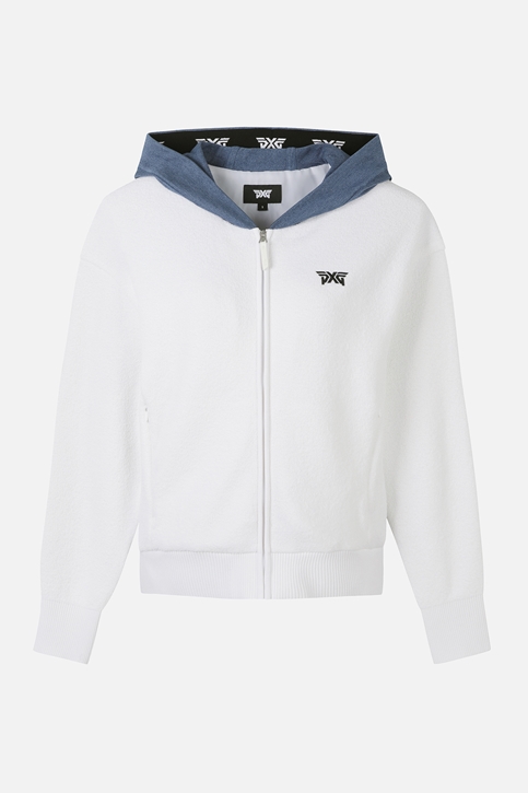 FULL ZIP-UP HOODED KNIT