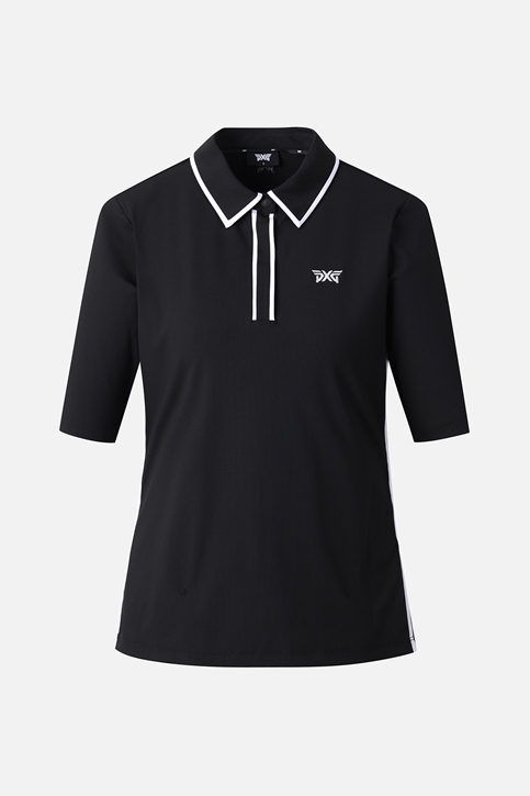 WOMENS SUMMER BASIC COLLARED SHORT-SLEEVE