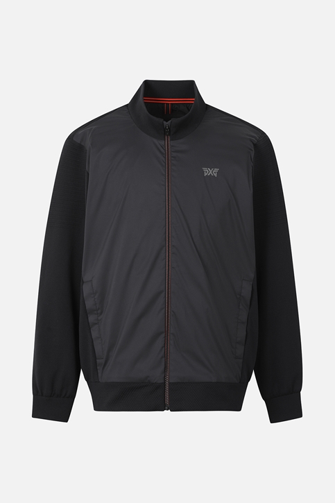 FULL ZIP-UP HYBRID KNIT JACKET