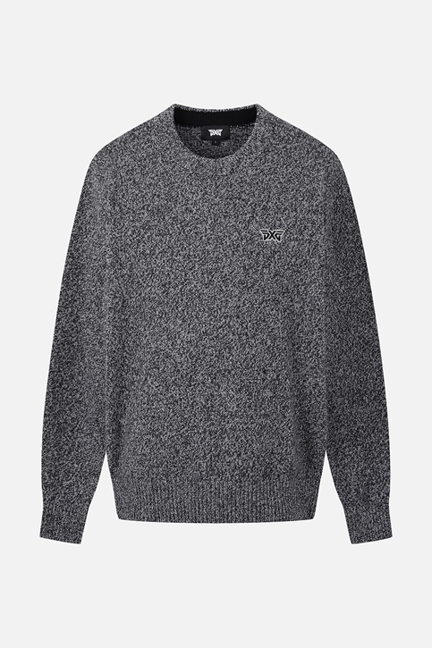 MEN TWO-TONE TEXTURED ROUND NECK SWEATER