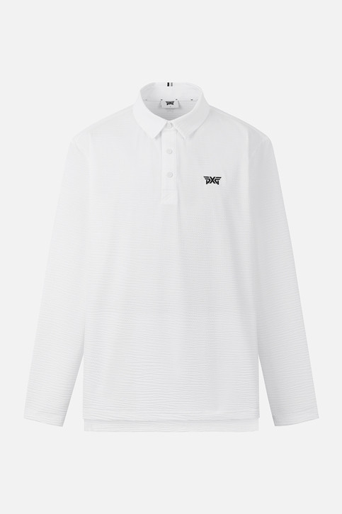 MEN TEXTURED COLLAR LONG SLEEVE