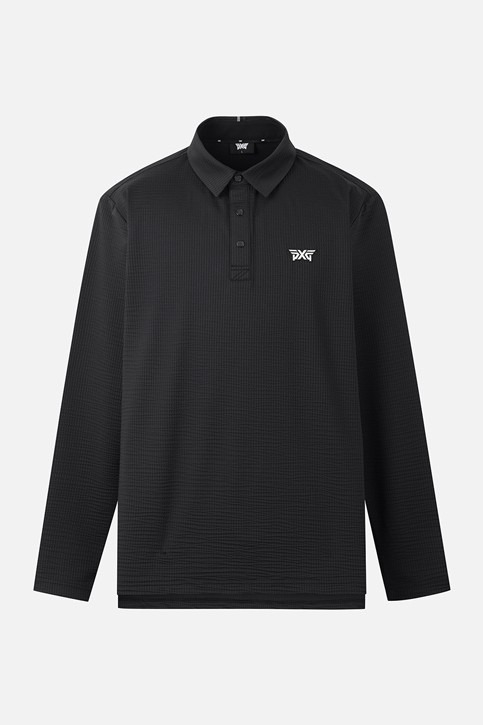 MEN TEXTURED COLLAR LONG SLEEVE