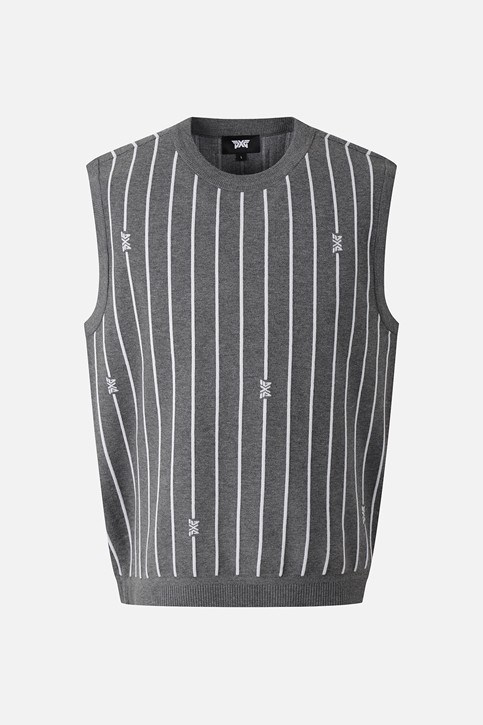 MEN STRIPE PATTERN SWEATER VEST