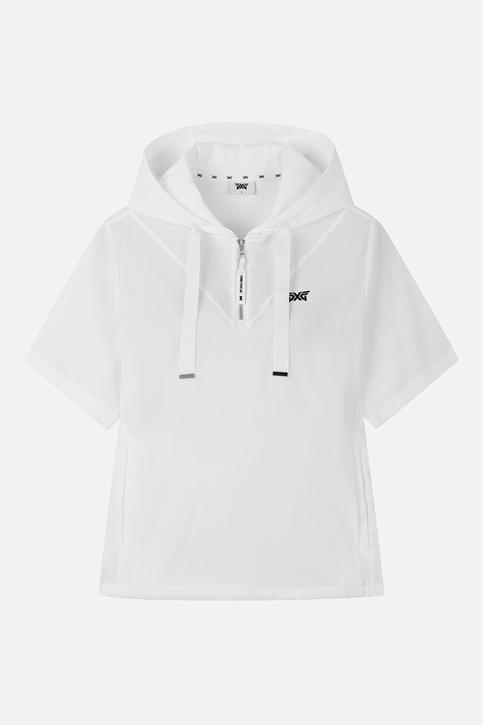 WOMEN TEXTURED HALF-ZIP HOODIE