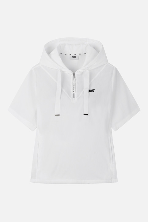 WOMEN TEXTURED HALF-ZIP HOODIE