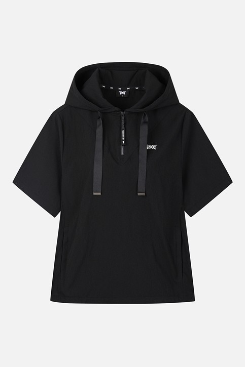 WOMEN TEXTURED HALF-ZIP HOODIE