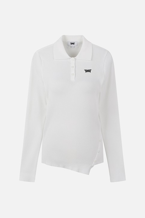 WOMEN RIBBED COLLAR SWEATER