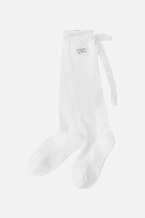 WOMEN RIBBON KNEE SOCKS PKFPW880901 WHITE 상품 이미지 1