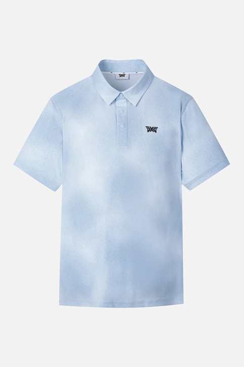 MEN GRADATION PATTERN COLLAR SHORT SLEEVE