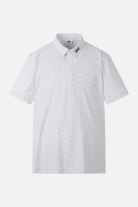 MEN MONOGRAM PATTERN COLLAR SHORT SLEEVE