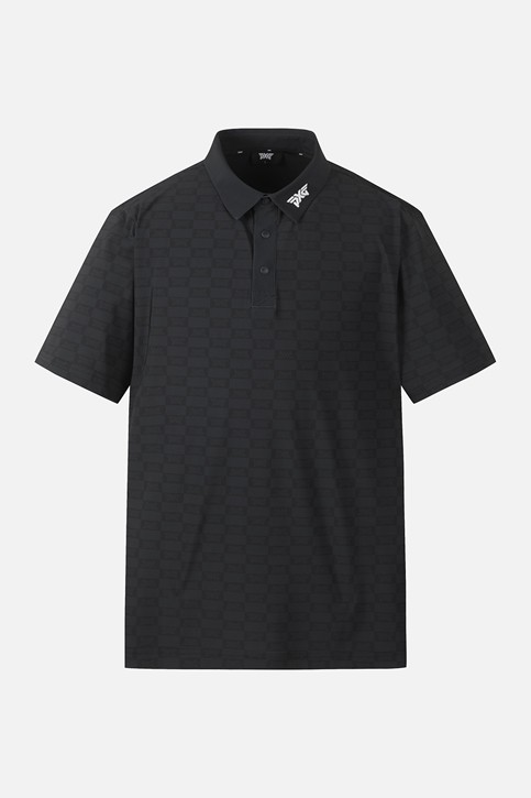 MEN MONOGRAM PATTERN COLLAR SHORT SLEEVE