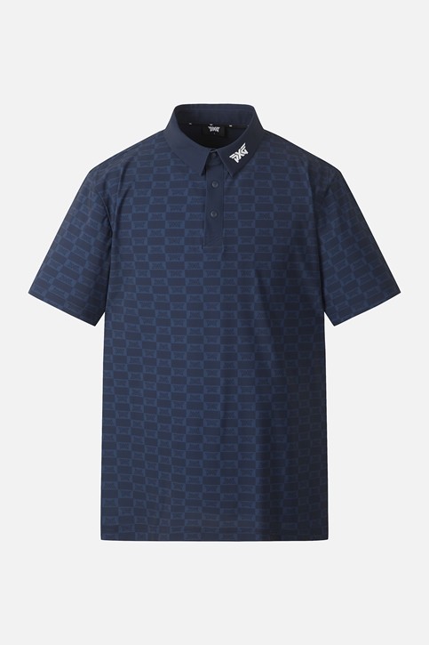 MEN MONOGRAM PATTERN COLLAR SHORT SLEEVE