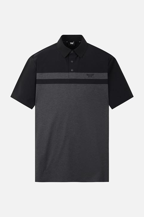 MEN COLOR BLOCKED COLLAR SHORT SLEEVE
