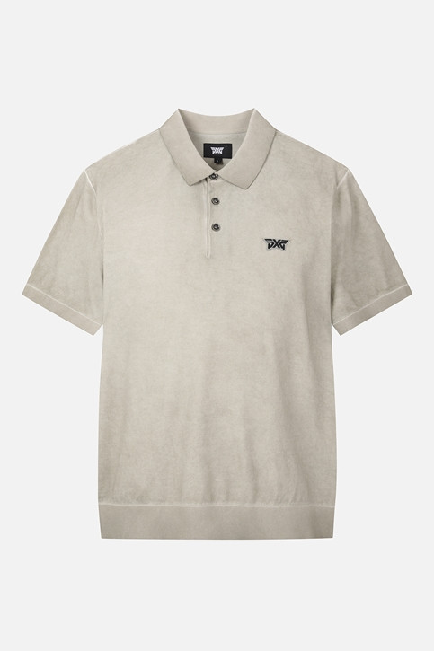 MEN TWO-TONE SHORT SLEEVE COLLAR SWEATER