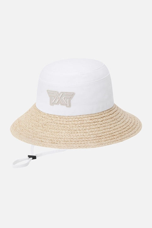 WOMEN COLORBLOCK RAFFIA HAT