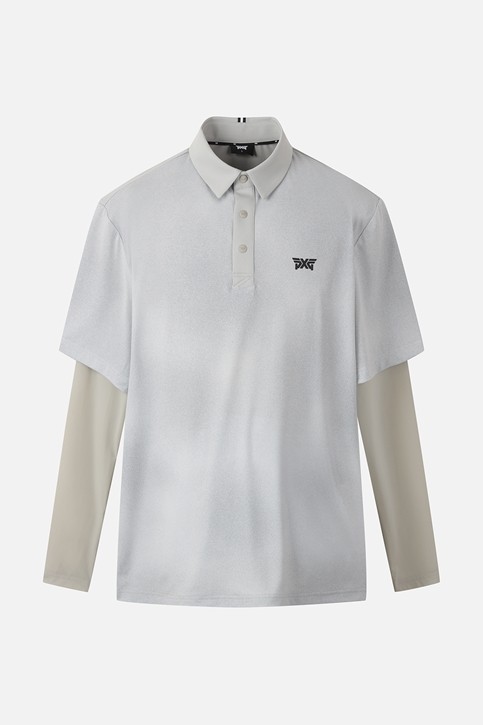 MEN COOL SLEEVE LAYERD COLLAR LONG SLEEVE