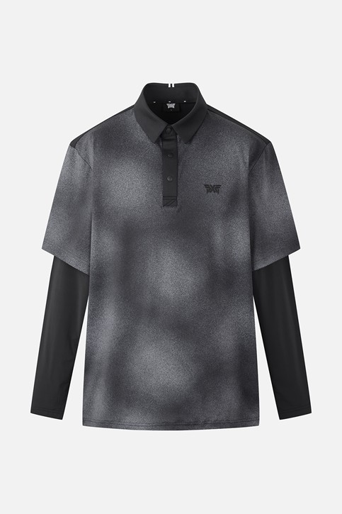 MEN COOL SLEEVE LAYERD COLLAR LONG SLEEVE