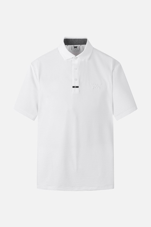 NEW TEXTURED COLLAR SHORT SLEEVE