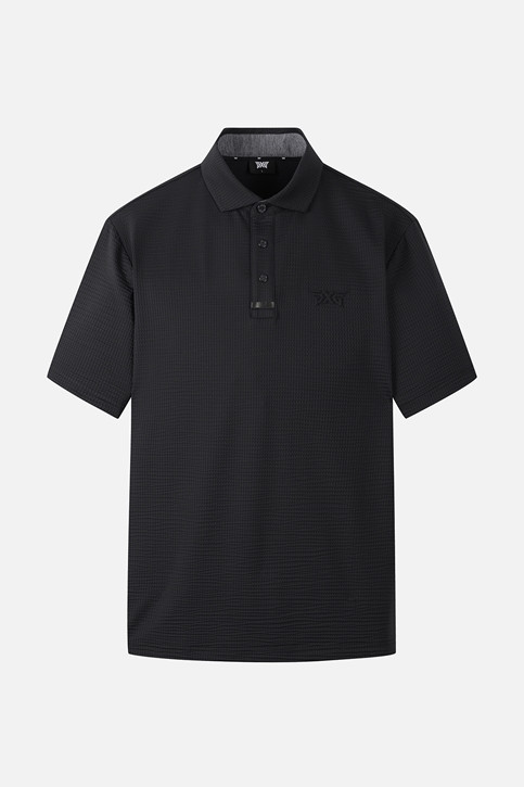 NEW TEXTURED COLLAR SHORT SLEEVE