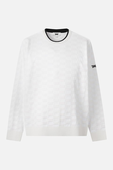 MEN JACQUARD ROUND NECK SWEATER