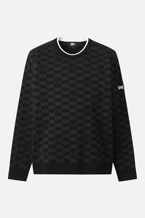 MEN JACQUARD ROUND NECK SWEATER